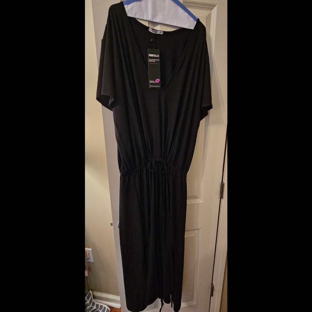 Rebdolls "So Especial" Black Ribbed, Knit Midi Dress, 3X, NWT